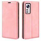 For Xiaomi 12 Pro Retro-skin Magnetic Suction Leather Phone Case(Pink) - 1