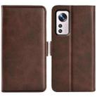 For Xiaomi 12 Pro Dual-side Magnetic Buckle Flip Leather Phone Case(Brown) - 1