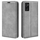 For OPPO A36 Retro-skin Magnetic Suction Leather Phone Case(Grey) - 1