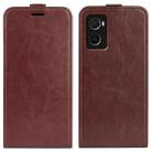 For OPPO A36 R64 Texture Vertical Flip Leather Phone Case(Brown) - 1