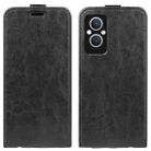 For OPPO A96 5G R64 Texture Vertical Flip Leather Phone Case(Black) - 1