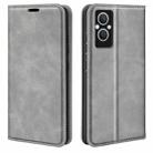 For OPPO A96 5G Retro-skin Magnetic Suction Leather Phone Case(Grey) - 1
