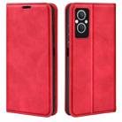 For OPPO A96 5G Retro-skin Magnetic Suction Leather Phone Case(Red) - 1