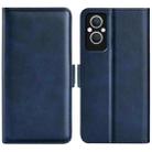 For OPPO A96 5G Dual-side Magnetic Buckle Leather Phone Case(Dark Blue) - 1