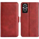 For OPPO A96 5G Dual-side Magnetic Buckle Leather Phone Case(Red) - 1