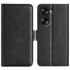 For Honor 60 Dual-side Magnetic Buckle Leather Phone Case(Black) - 1