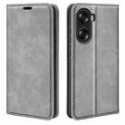 For Honor 60 Retro-skin Magnetic Suction Leather Phone Case(Grey) - 1