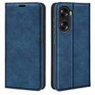 For Honor 60 Retro-skin Magnetic Suction Leather Phone Case(Dark Blue) - 1