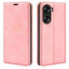 For Honor 60 Retro-skin Magnetic Suction Leather Phone Case(Pink) - 1