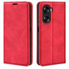 For Honor 60 Retro-skin Magnetic Suction Leather Phone Case(Red) - 1