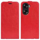 For Honor 60 Pro R64 Texture Single Vertical Flip Leather Phone Case(Red) - 1