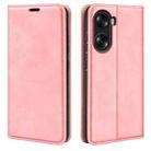 For Honor 60 Pro Retro-skin Magnetic Suction Leather Phone Case(Pink) - 1