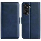 For Honor 60 Pro Dual-side Magnetic Buckle Leather Phone Case(Dark Blue) - 1