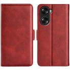 For Honor 60 Pro Dual-side Magnetic Buckle Leather Phone Case(Red) - 1