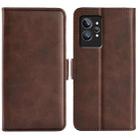 For OPPO Realme GT2 Pro 5G Dual-side Magnetic Buckle Leather Phone Case(Brown) - 1