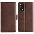 For Xiaomi Redmi Note 11 4G / Note 11S Dual-side Magnetic Buckle Leather Phone Case(Brown) - 1