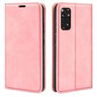 For Xiaomi Redmi Note 11 4G / Note 11S Retro-skin Magnetic Suction Leather Phone Case(Pink) - 1