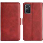 For OPPO Realme 9i Dual-side Magnetic Buckle Leather Phone Case(Red) - 1