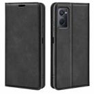 For OPPO Realme 9i Retro-skin Magnetic Suction Leather Phone Case(Black) - 1