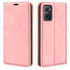 For OPPO Realme 9i Retro-skin Magnetic Suction Leather Phone Case(Pink) - 1