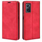 For OPPO Realme 9i Retro-skin Magnetic Suction Leather Phone Case(Red) - 1