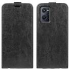 For OPPO Realme 9i R64 Texture Vertical Flip Leather Phone Case(Black) - 1