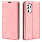 For Samsung Galaxy A23 5G Retro-skin Magnetic Suction Leather Phone Case(Pink) - 1