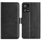 For OPPO Realme 9 Pro Dual-side Magnetic Buckle Leather Phone Case(Black) - 1