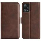 For OPPO Realme 9 Pro Dual-side Magnetic Buckle Leather Phone Case(Brown) - 1