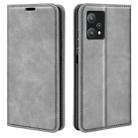 For OPPO Realme 9 Pro Retro-skin Magnetic Suction Leather Phone Case(Grey) - 1