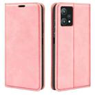 For OPPO Realme 9 Pro Retro-skin Magnetic Suction Leather Phone Case(Pink) - 1