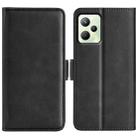 For OPPO Realme C35 Dual-side Magnetic Buckle Leather Phone Case(Black) - 1