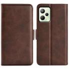 For OPPO Realme C35 Dual-side Magnetic Buckle Leather Phone Case(Brown) - 1