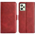 For OPPO Realme C35 Dual-side Magnetic Buckle Leather Phone Case(Red) - 1