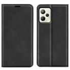 For OPPO Realme C35 Retro-skin Magnetic Suction Leather Phone Case(Black) - 1