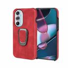 For Motorola Moto Edge X30 Ring Holder PU Phone Case(Red) - 1