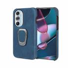 For Motorola Moto Edge X30 Ring Holder PU Phone Case(Blue) - 1