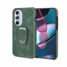 For Motorola Moto Edge X30 Ring Holder PU Phone Case(Dark Green) - 1