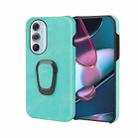 For Motorola Moto Edge X30 Ring Holder PU Phone Case(Mint Green) - 1