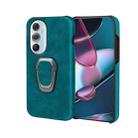 For Motorola Moto Edge X30 Ring Holder PU Phone Case(Cyan) - 1