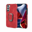 For Motorola Moto Edge S30 Ring Holder PU Phone Case(Red) - 1