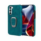 For Motorola Moto Edge S30 Ring Holder PU Phone Case(Cyan) - 1