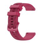 For Honor Watch ES 20mm Carbon Fiber Striped Silicone Watch Band(Burgundy) - 1