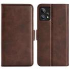 For OPPO Realme 9 Pro+ Dual-side Magnetic Buckle Leather Phone Case(Brown) - 1