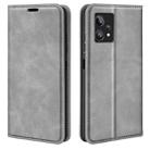 For OPPO Realme 9 Pro+ Retro-skin Magnetic Suction Leather Phone Case(Grey) - 1