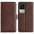 For Xiaomi Redmi K50 Dual-side Magnetic Buckle Leather Phone Case(Brown) - 1