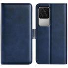 For Xiaomi Redmi K50 Dual-side Magnetic Buckle Leather Phone Case(Dark Blue) - 1