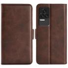For Xiaomi Redmi K50 Pro Dual-side Magnetic Buckle Leather Phone Case(Brown) - 1