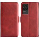 For Xiaomi Redmi K50 Pro Dual-side Magnetic Buckle Leather Phone Case(Red) - 1