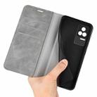 For Xiaomi Redmi K50 Pro  Retro-skin Magnetic Suction Leather Phone Case(Grey) - 6